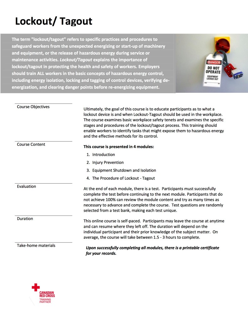 Lockout/Tagout – Life Skills First Aid